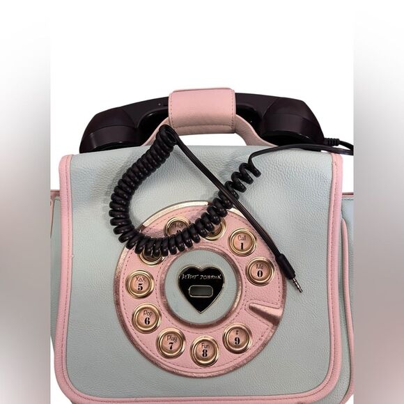 Betsey Johnson | Blue Retro Radial Dial Aux Telephone Purse Discontinued Y2K - Picture 6 of 10